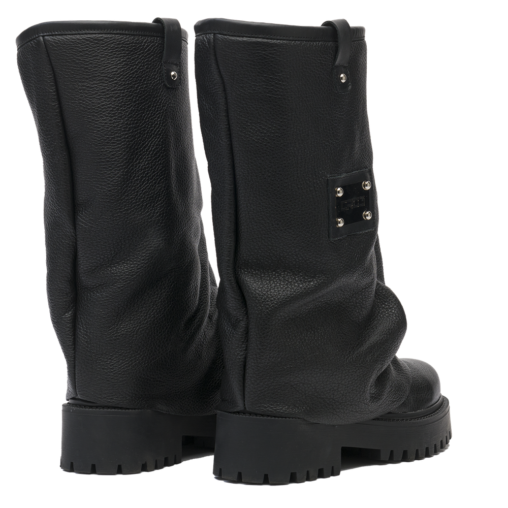 CHUNKY – Leather Boots Black-Sneaker-CRISTIANZEROTRE