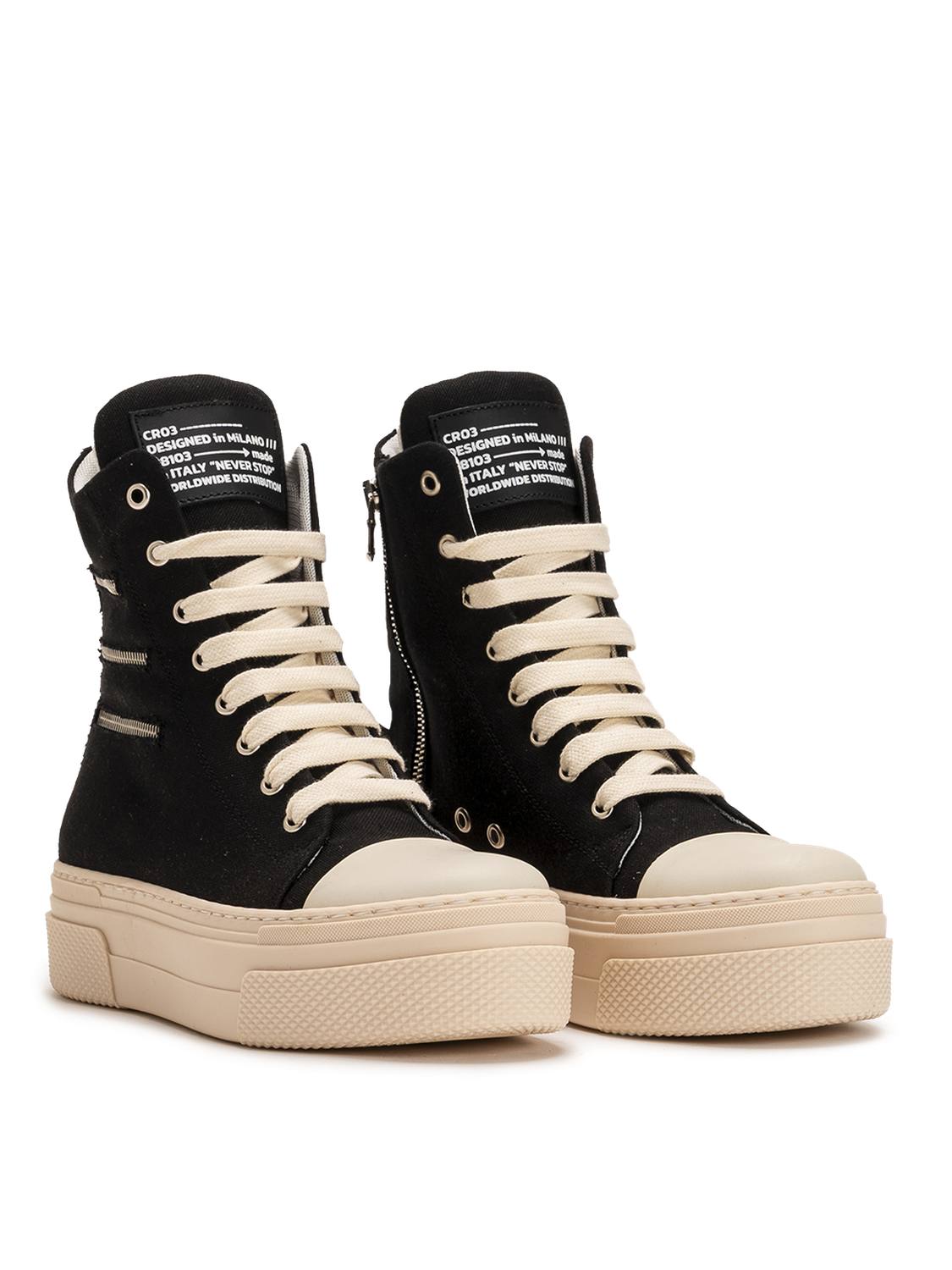 CALIPSO 300 ZIPLINE – Black High-Top Sneakers