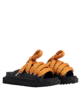 Sandal - Black Leather - LT Orange