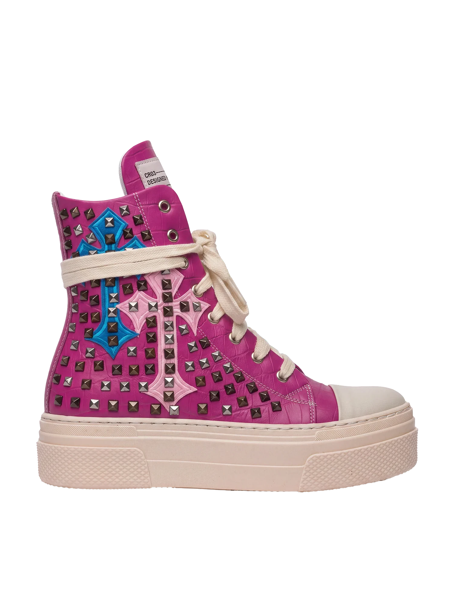 CALIPSO COCO - Fuchsia Cross Studs