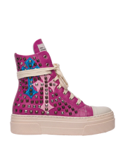 CALIPSO COCO - Fuchsia Cross Studs