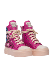 CALIPSO COCO - Fuchsia Cross Studs