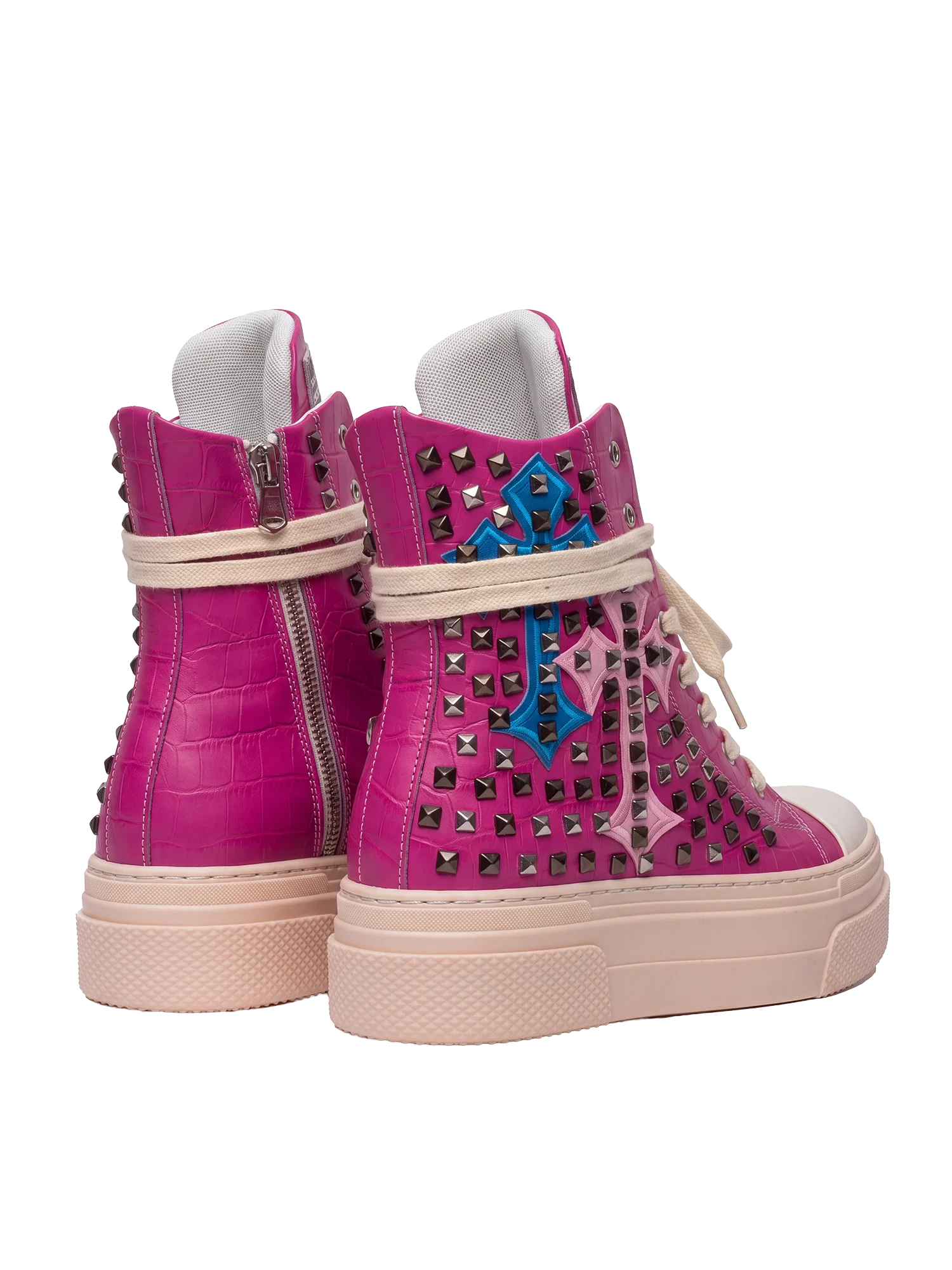 CALIPSO COCO - Fuchsia Cross Studs