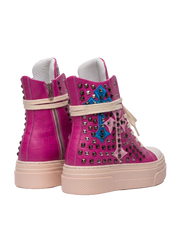 CALIPSO COCO - Fuchsia Cross Studs