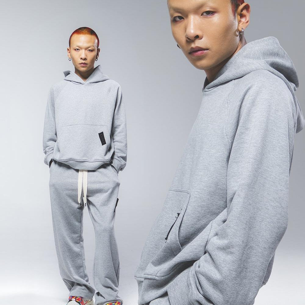 "CR03" Melange Grey Hoodie-Hoodie-CRISTIANZEROTRE