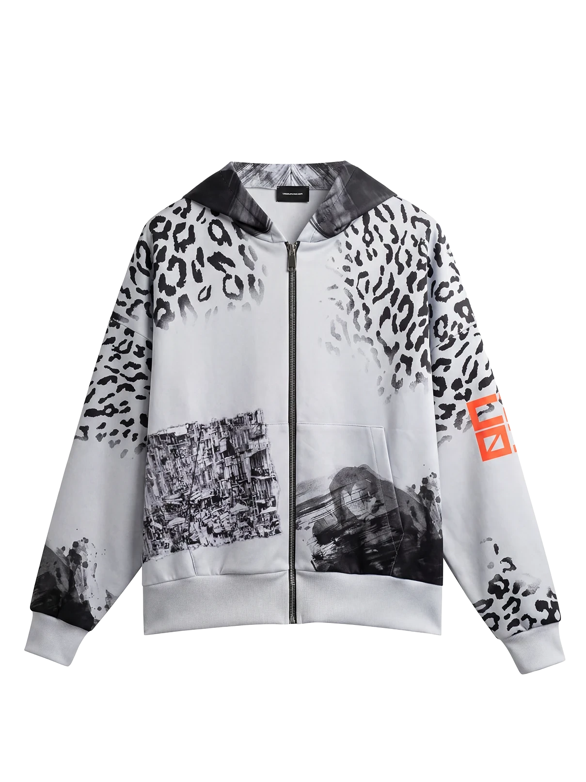 CR03 Creative Safari Zip Hoodie – Olive Grey Sublimation