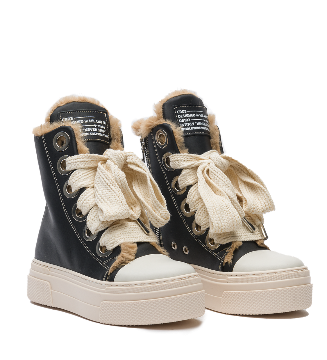 Calipso 300 Fur – Classic Black Leather-Sneaker-CRISTIANZEROTRE