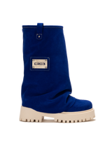 CHUNKY – Deep Blue Velvet Boots