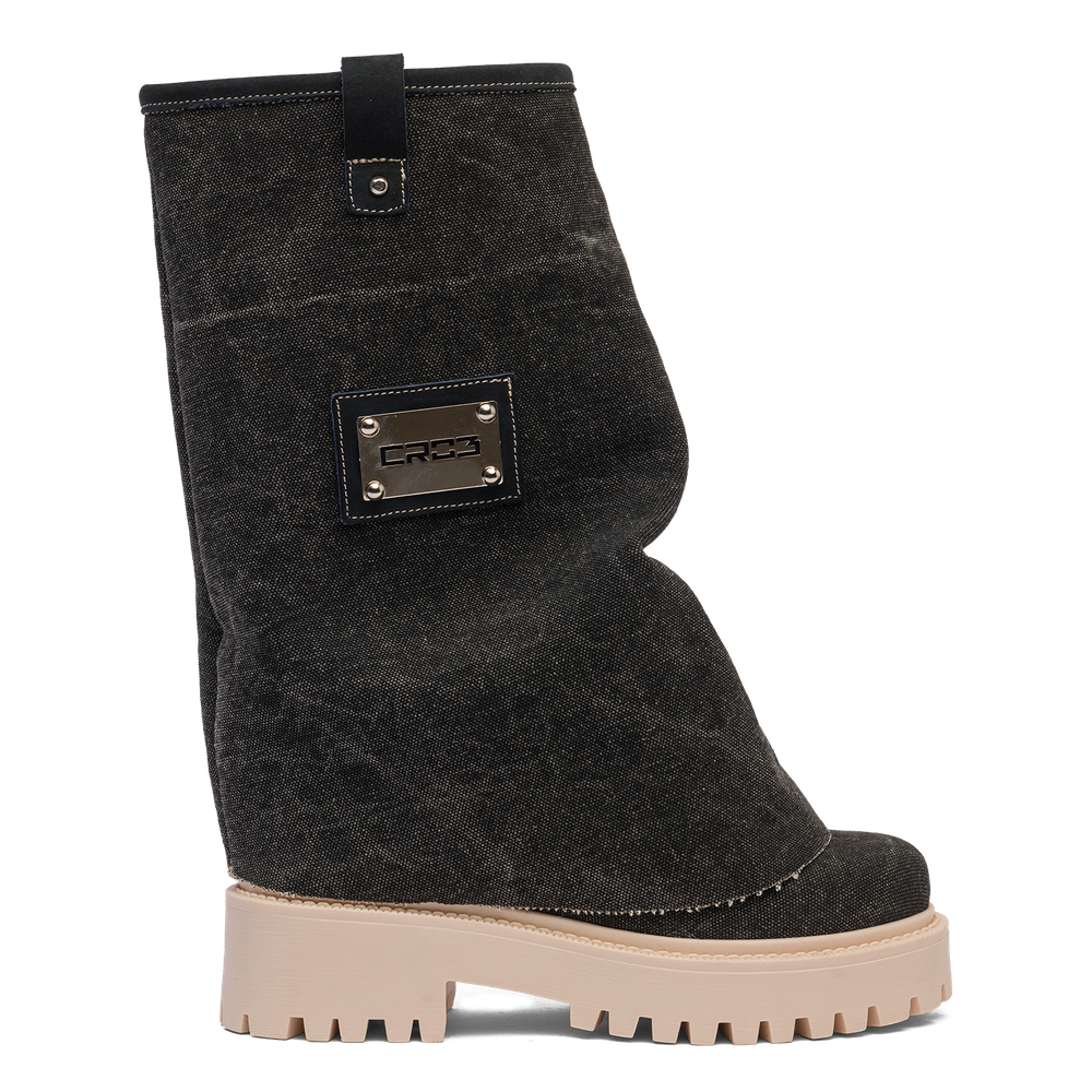 CHUNKY – Denim Boots Black-Sneaker-CRISTIANZEROTRE