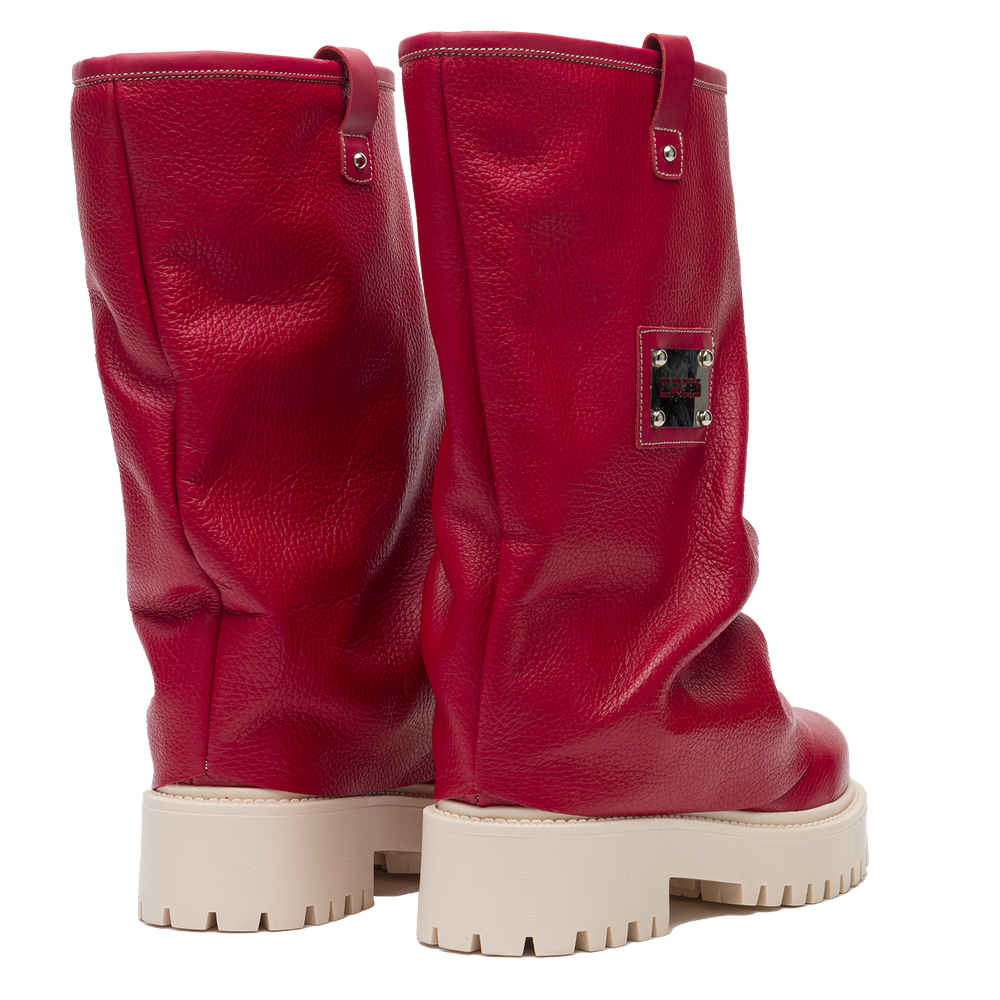 CHUNKY – Leather Boots Red-Sneaker-CRISTIANZEROTRE