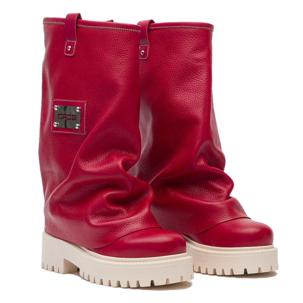 CHUNKY – Leather Boots Red-Sneaker-CRISTIANZEROTRE