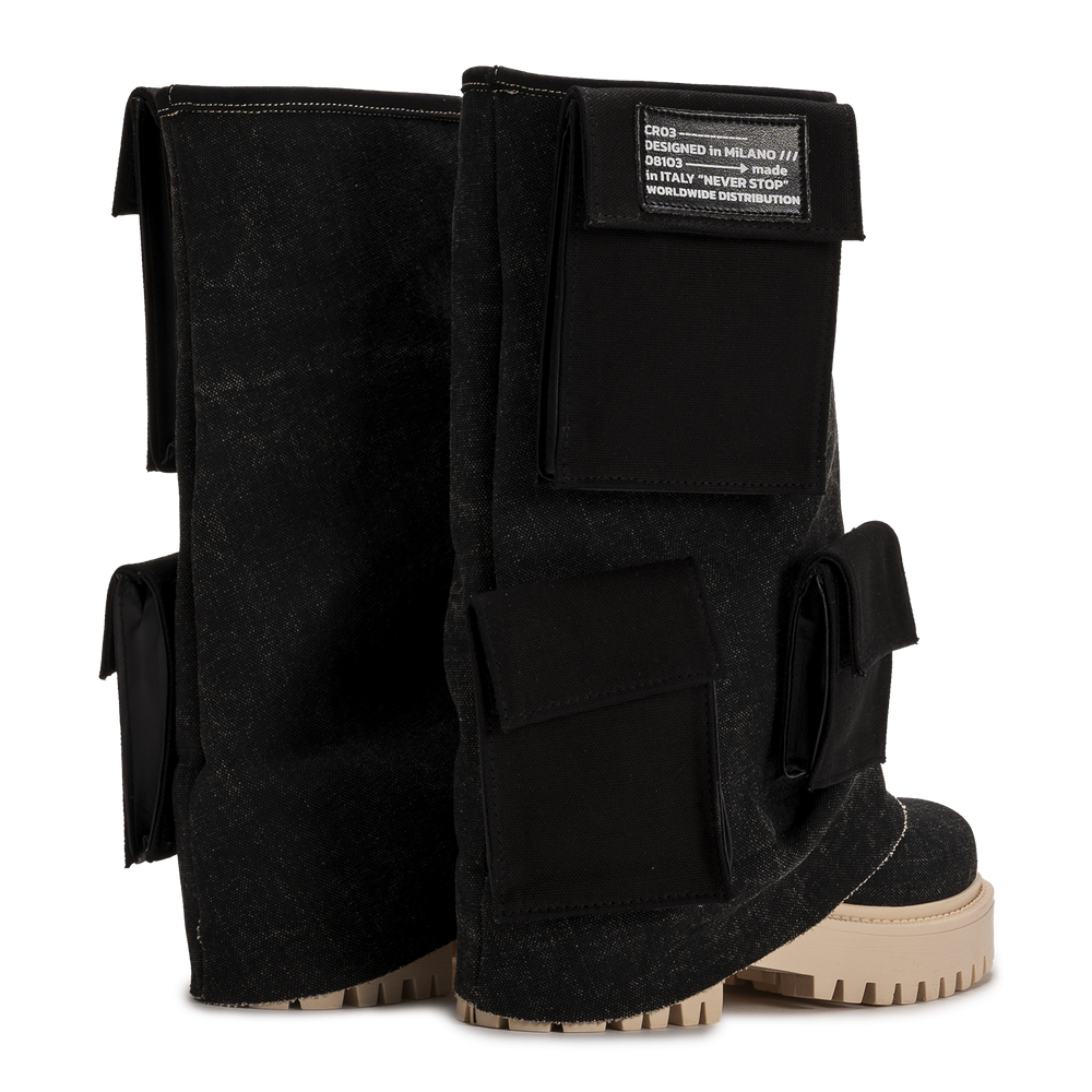 CHUNKY – Utility Black Pocket Boot-Sneaker-CRISTIANZEROTRE