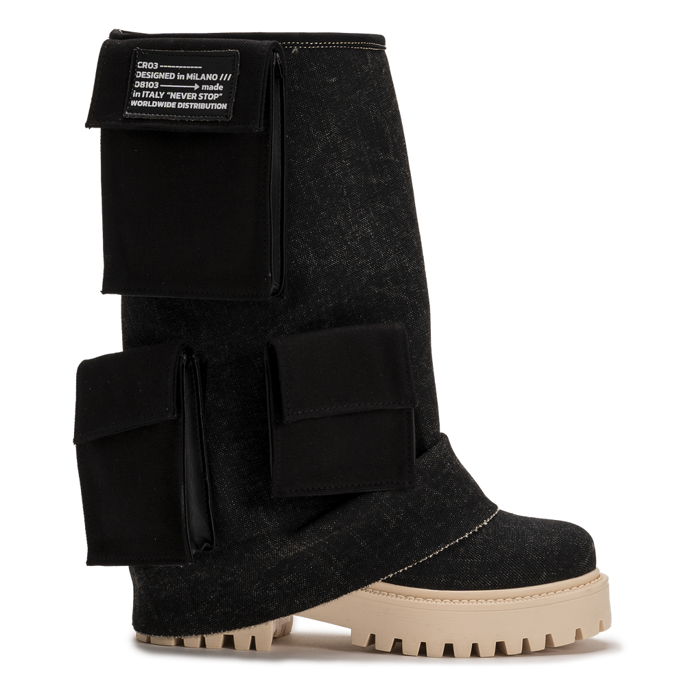 CHUNKY – Utility Black Pocket Boot-Sneaker-CRISTIANZEROTRE