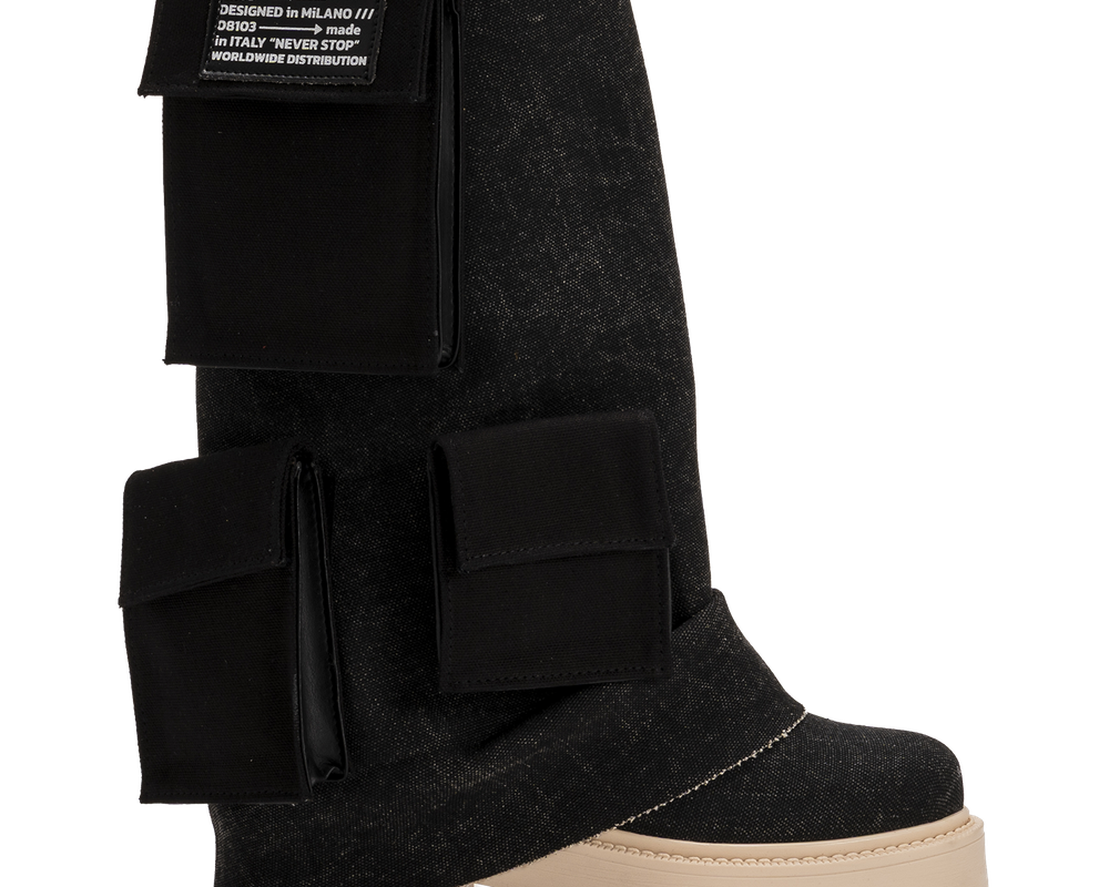 CHUNKY – Utility Black Pocket Boot-Sneaker-CRISTIANZEROTRE
