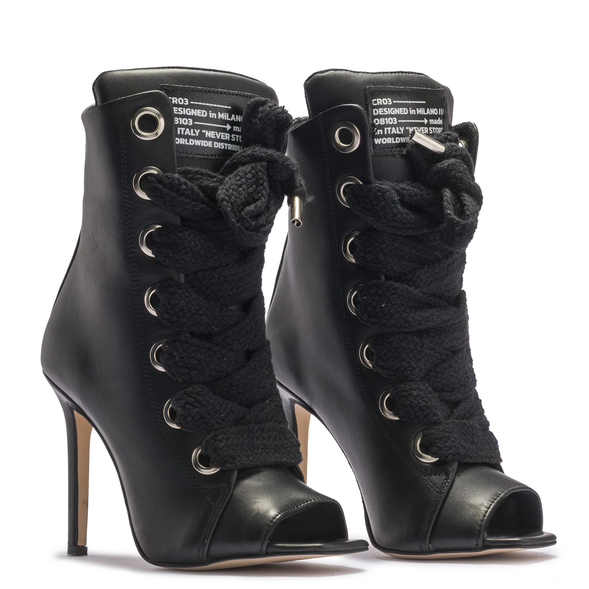 RUSH – Black Open Leather