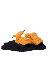 Sandal - Leather Black - TB Orange