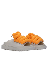 Sandal - Cream Leather - TB Orange