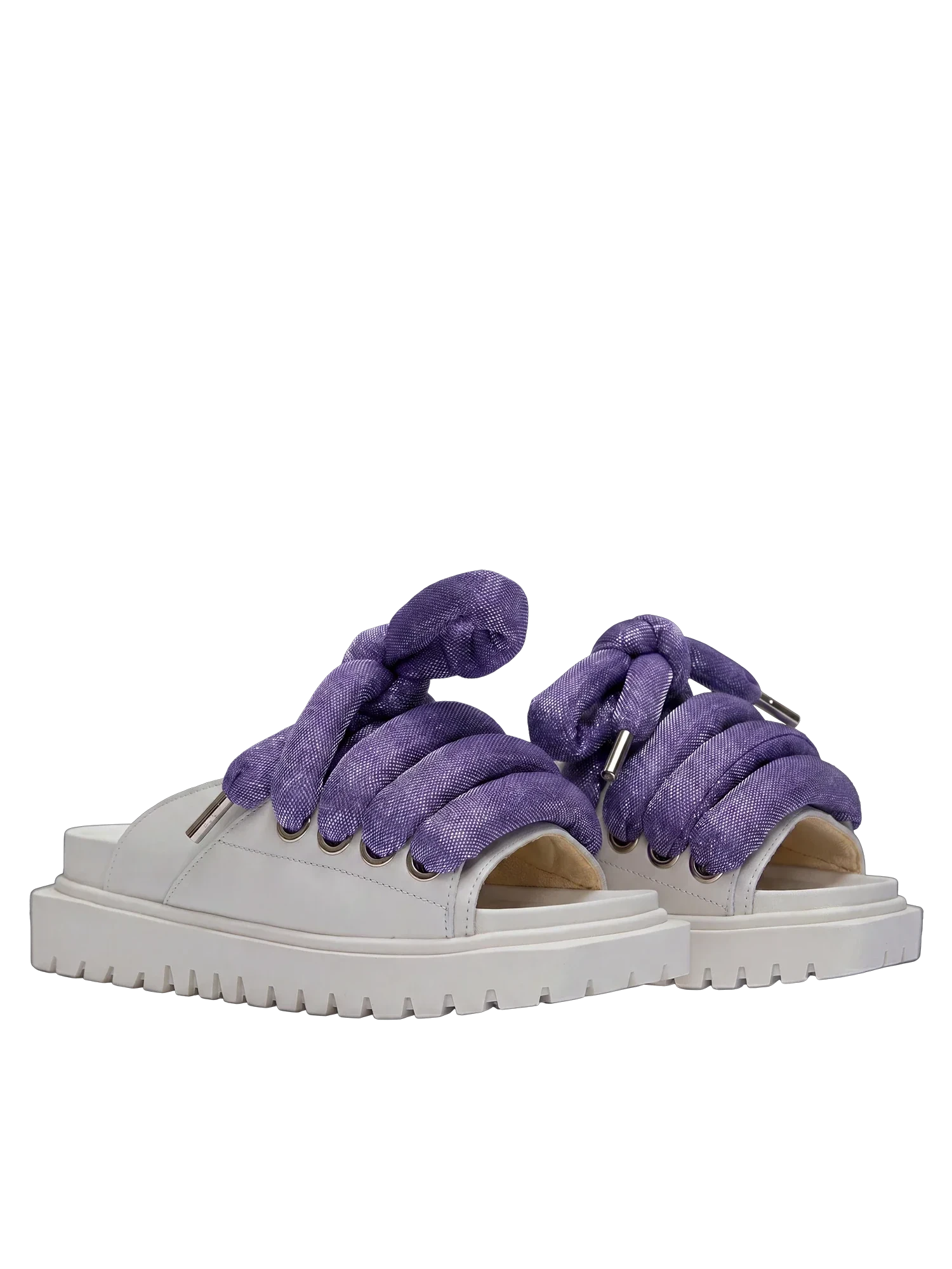 Sandal - Cream Leather - LT Wisteria