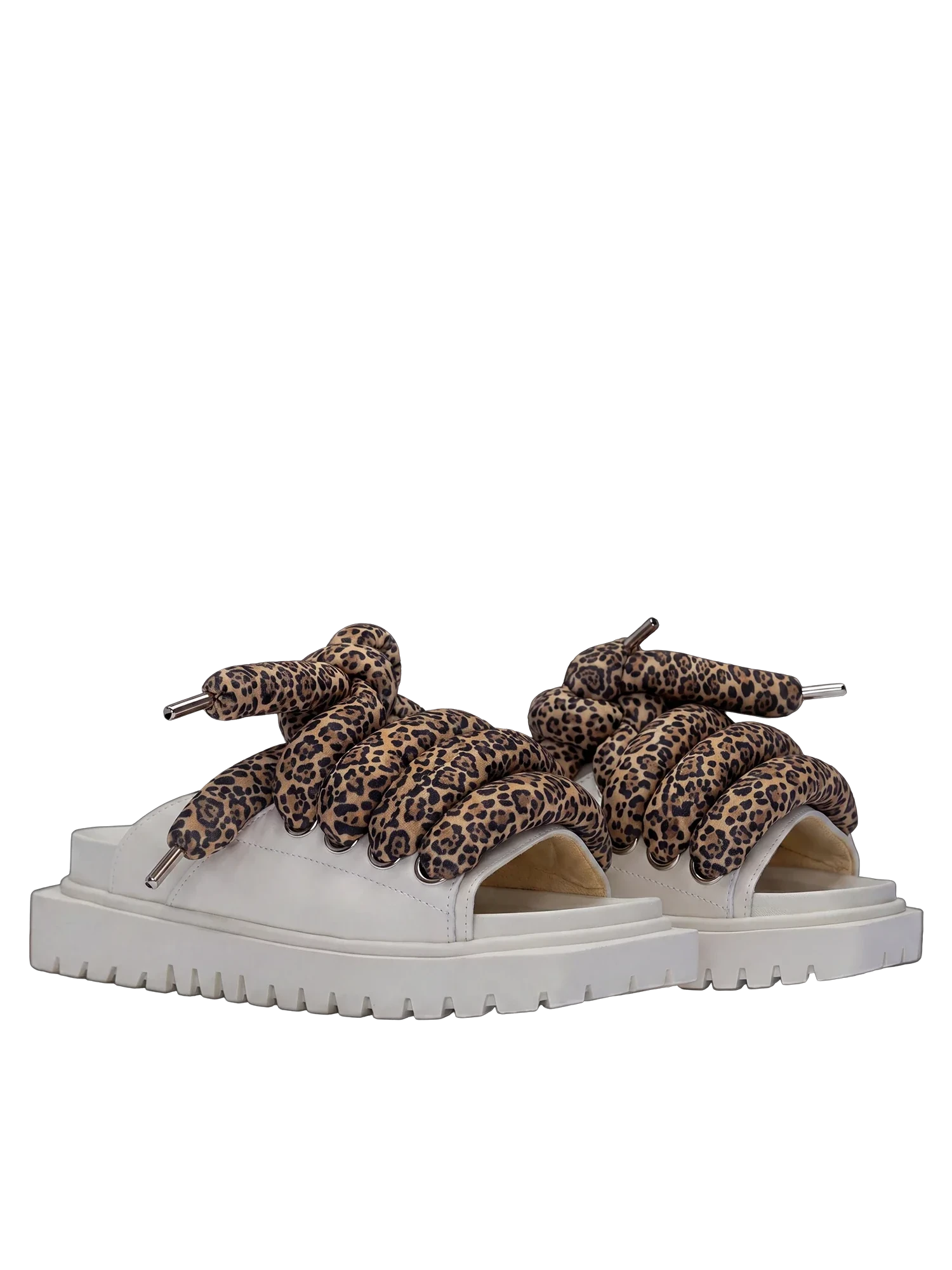 Sandal - Cream Leather - LT Leopard