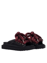 Sandal - Black Leather - LT Bordeaux
