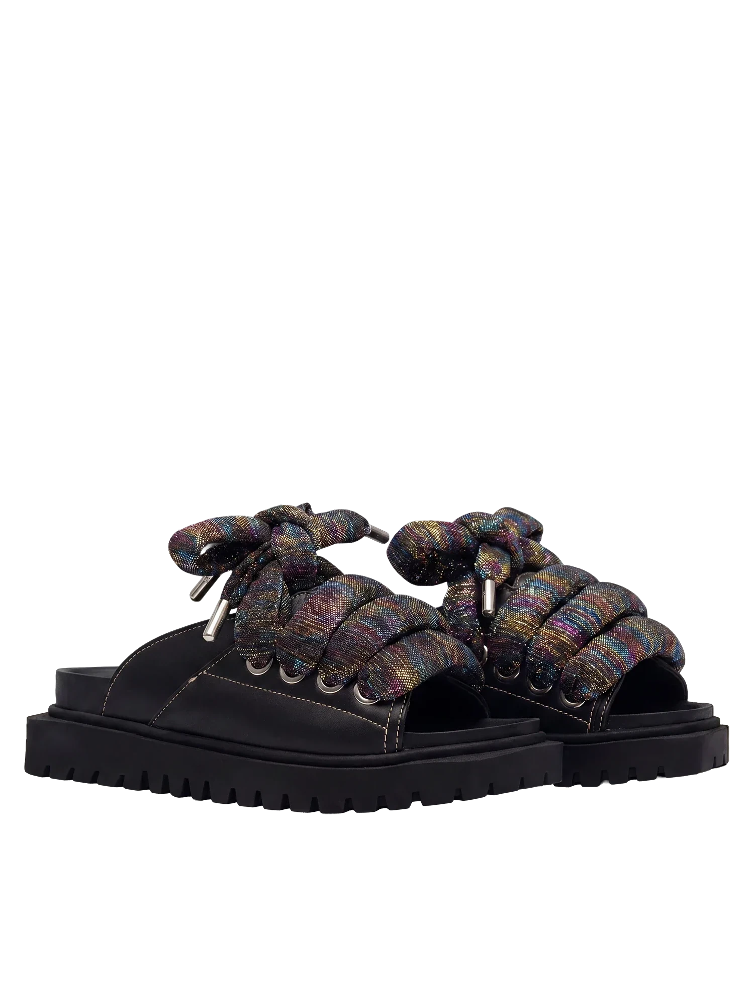 Sandal - Black Leather - LT Multicolor
