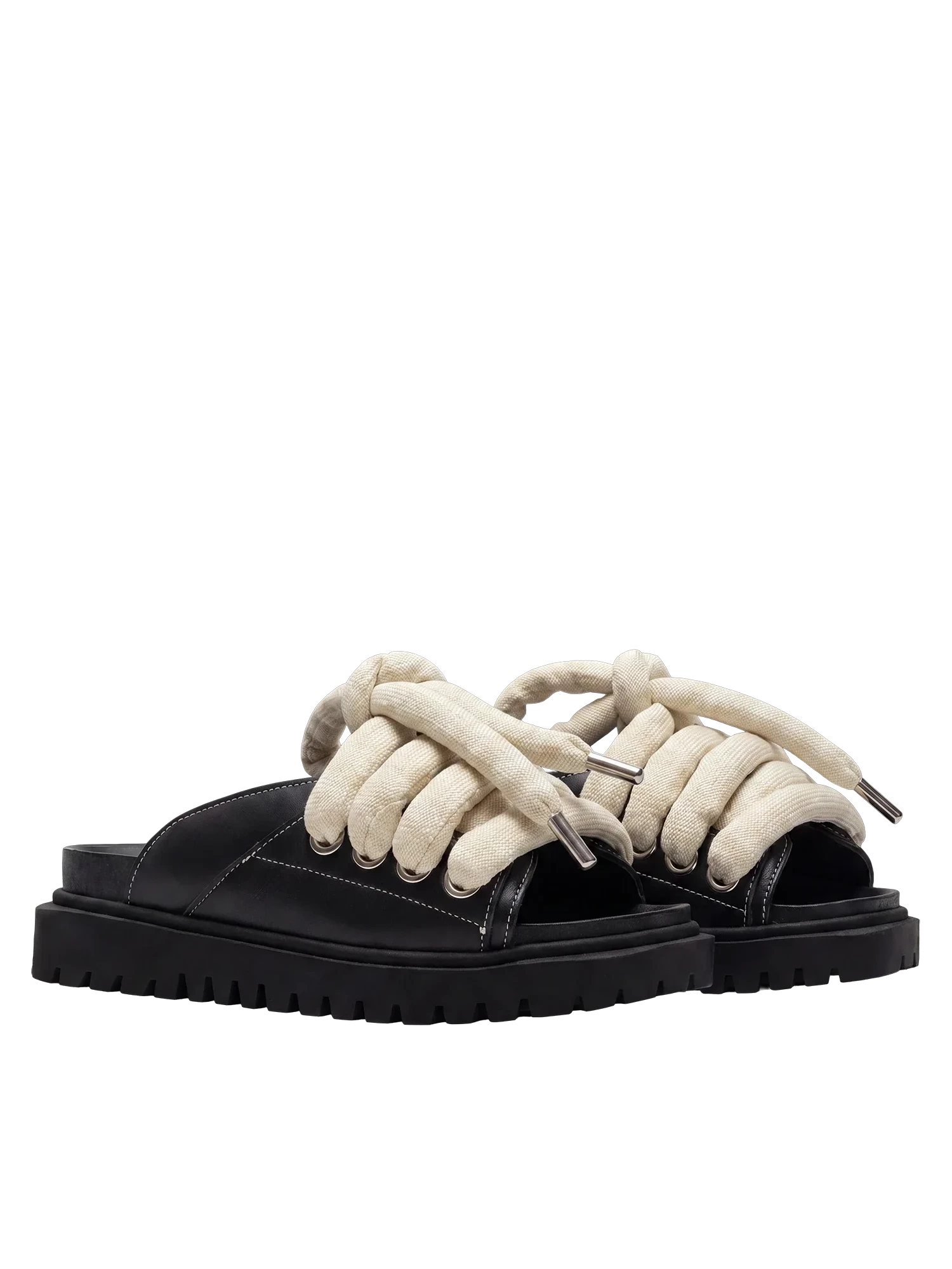 Sandal - Black Leather - LT Gold