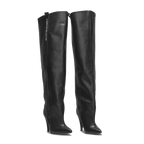 STORM – Black Matte Leather Over-The-Knee Boots