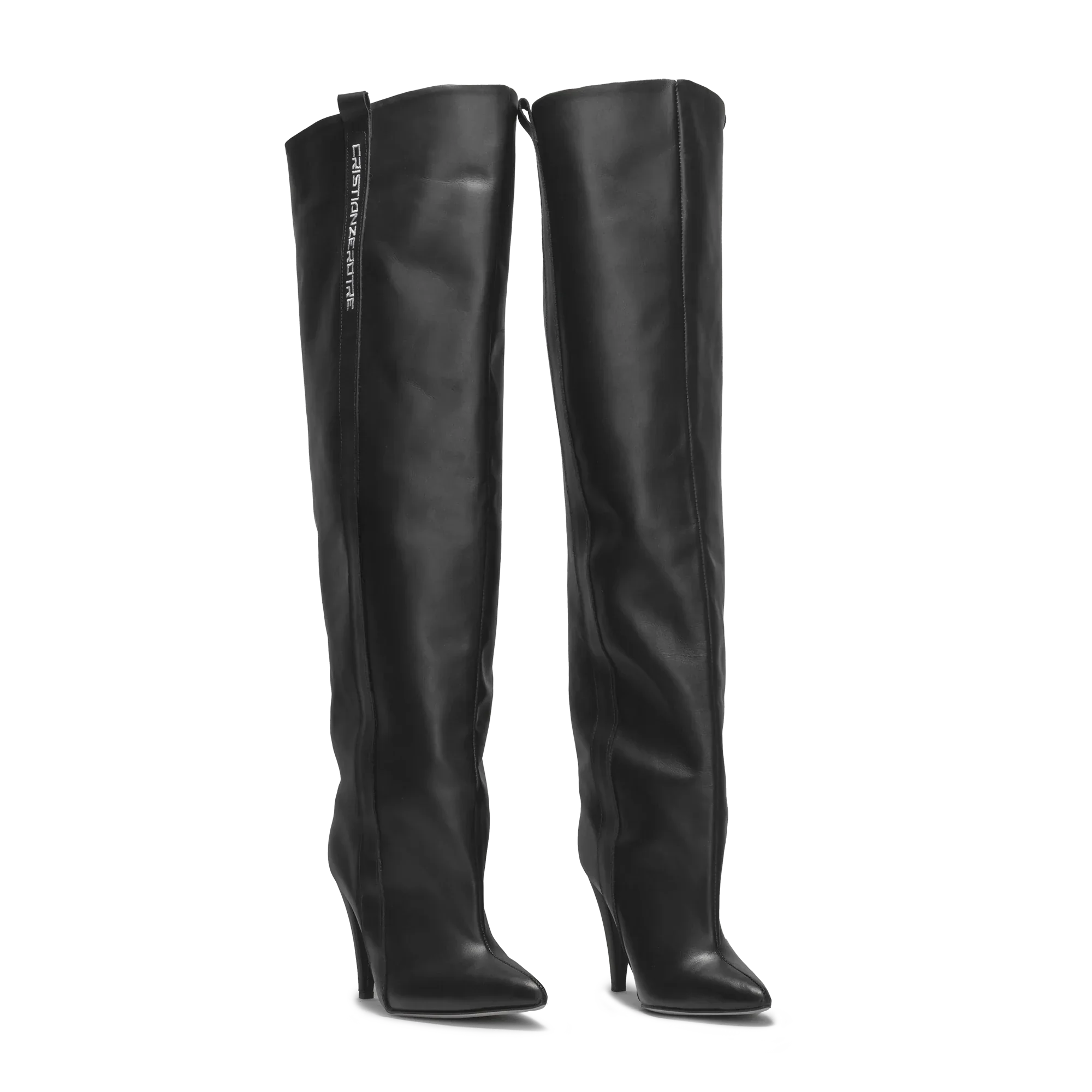 STORM – Black Matte Leather Over-The-Knee Boots