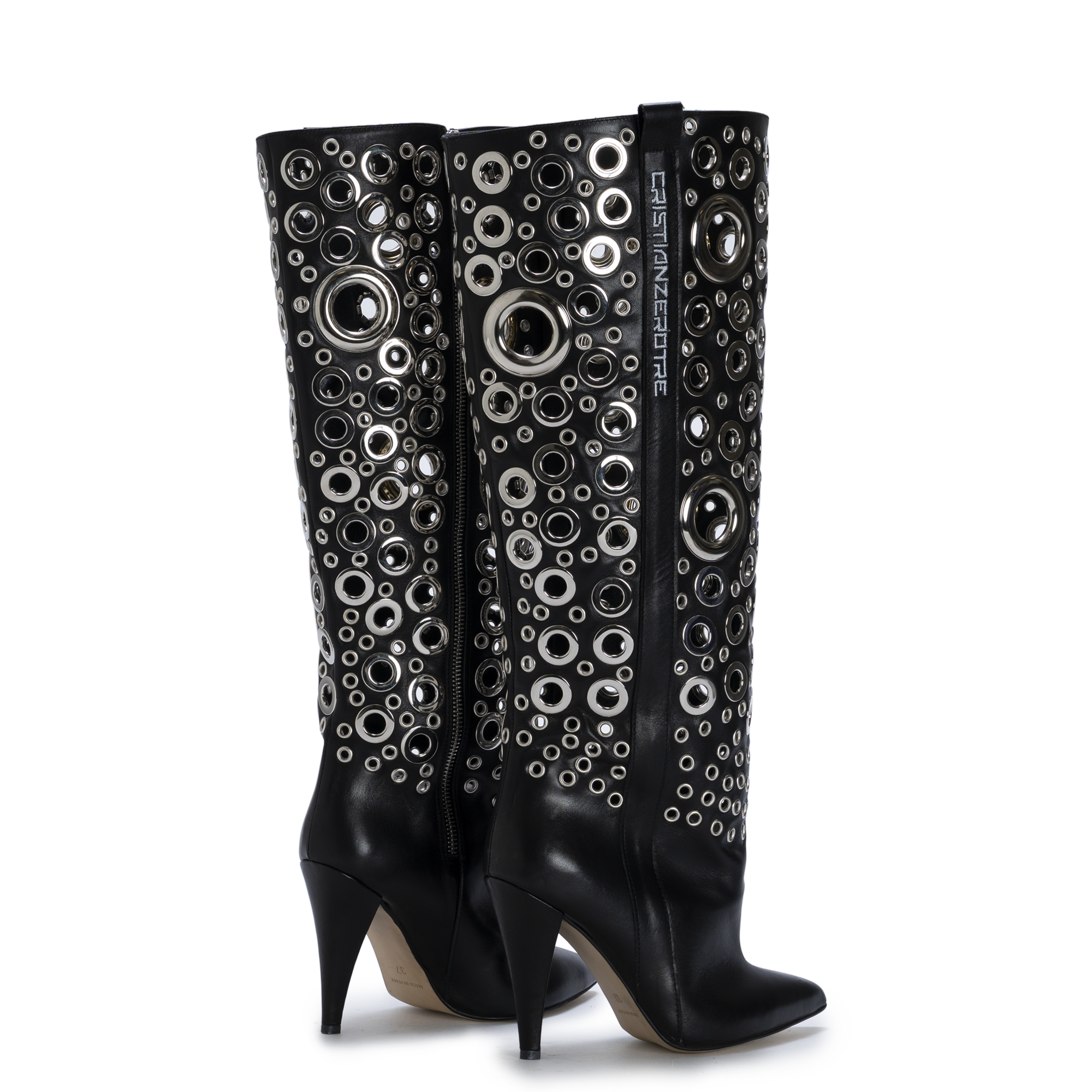 STORM – Silver Eyelet Boots