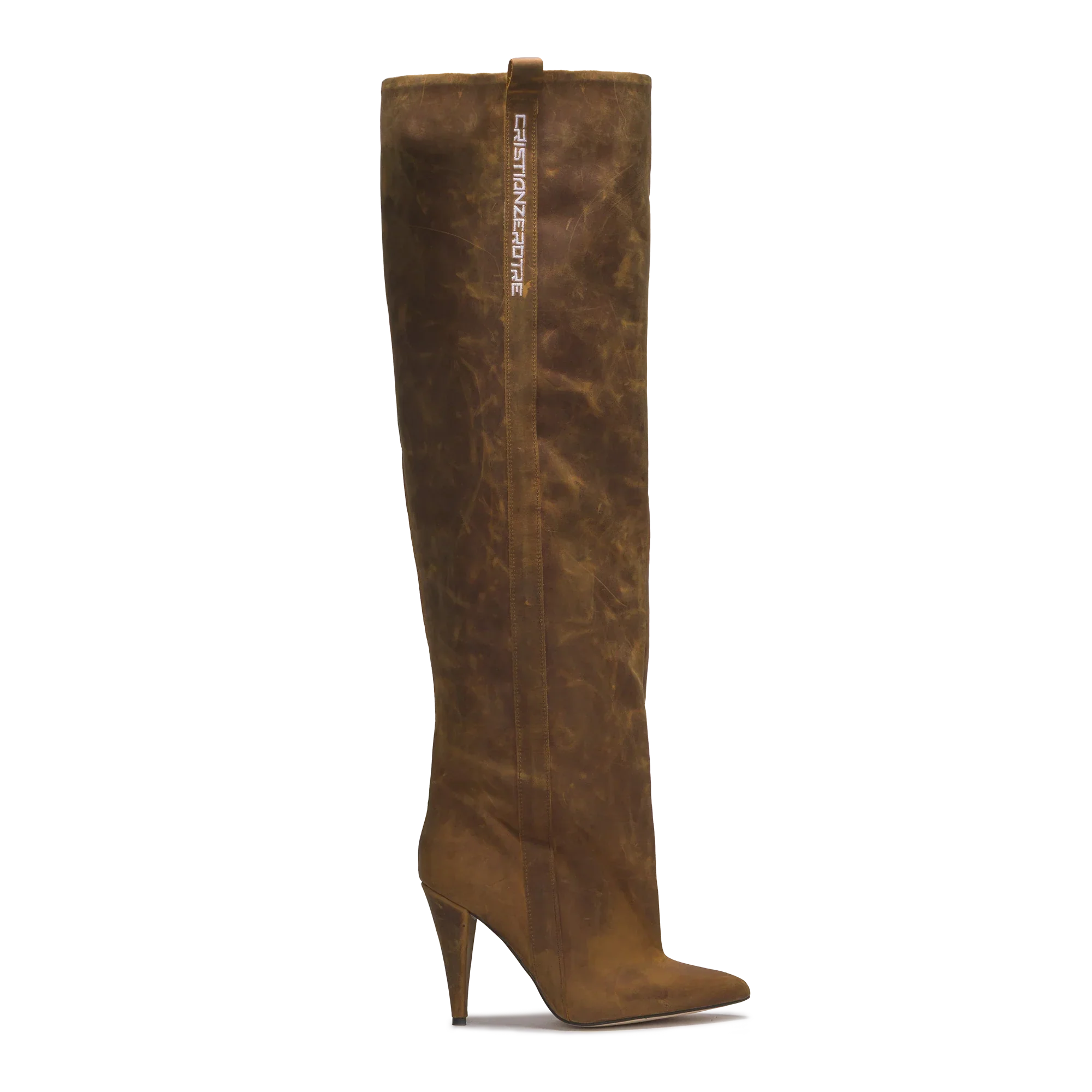 STORM – Vintage Brown Distressed Leather Over-The-Knee Boots