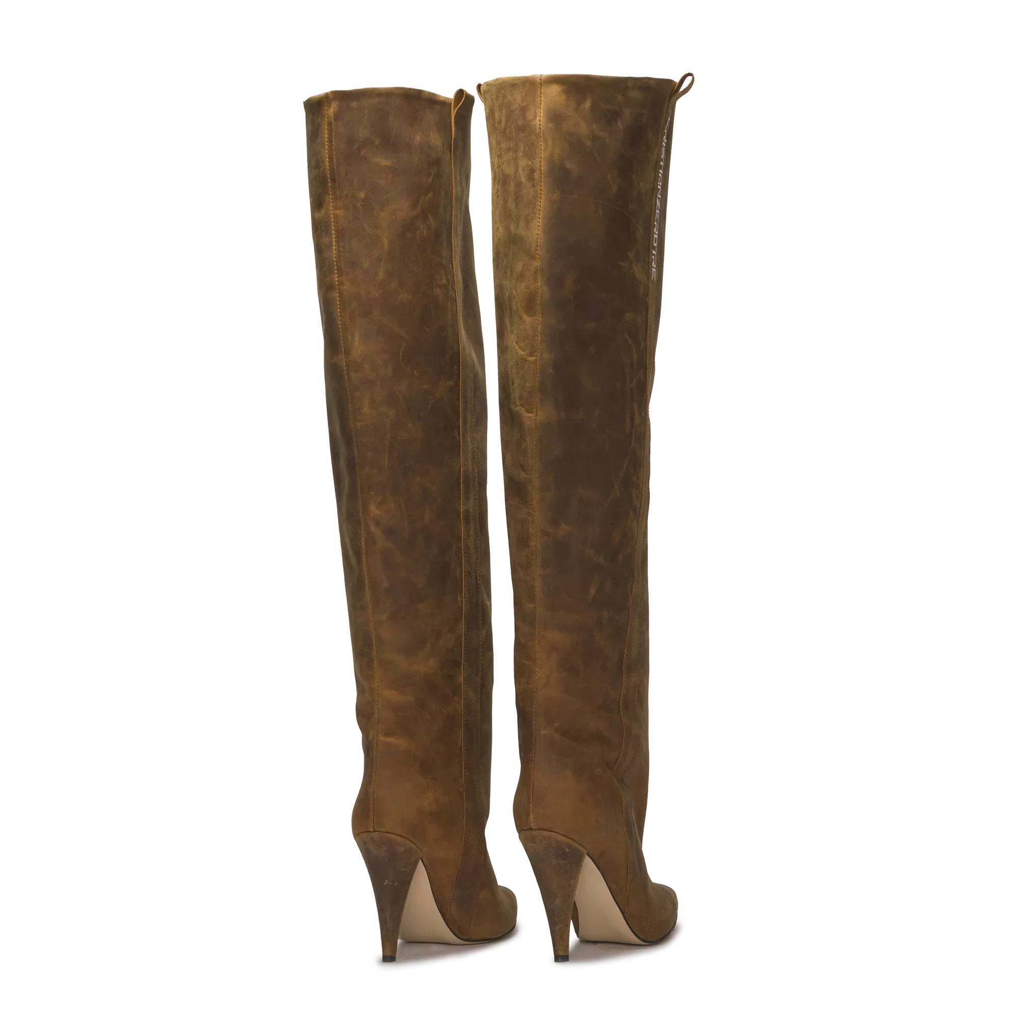 STORM – Vintage Brown Distressed Leather Over-The-Knee Boots