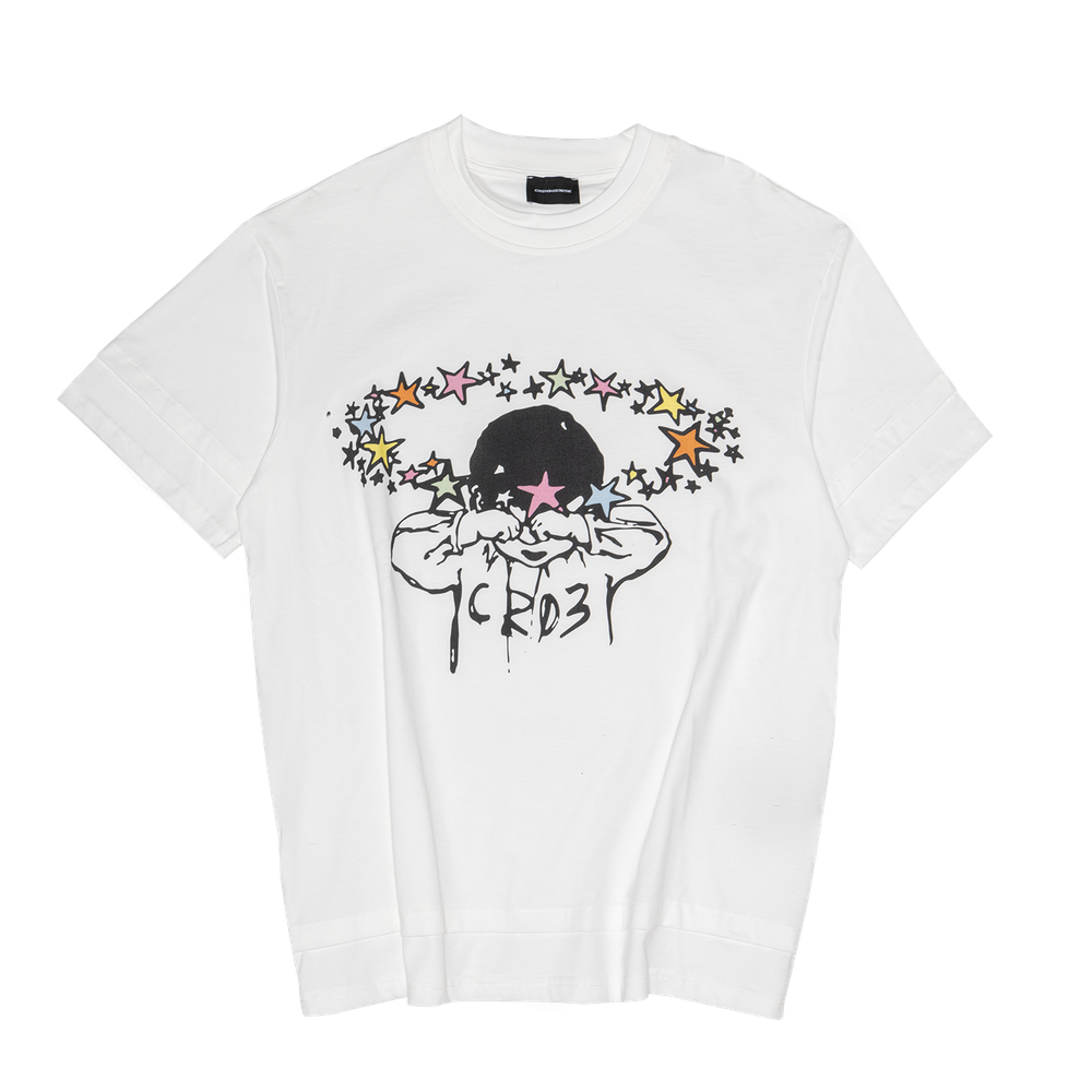 "Squint" White T-shirt-T-shirt-CRISTIANZEROTRE