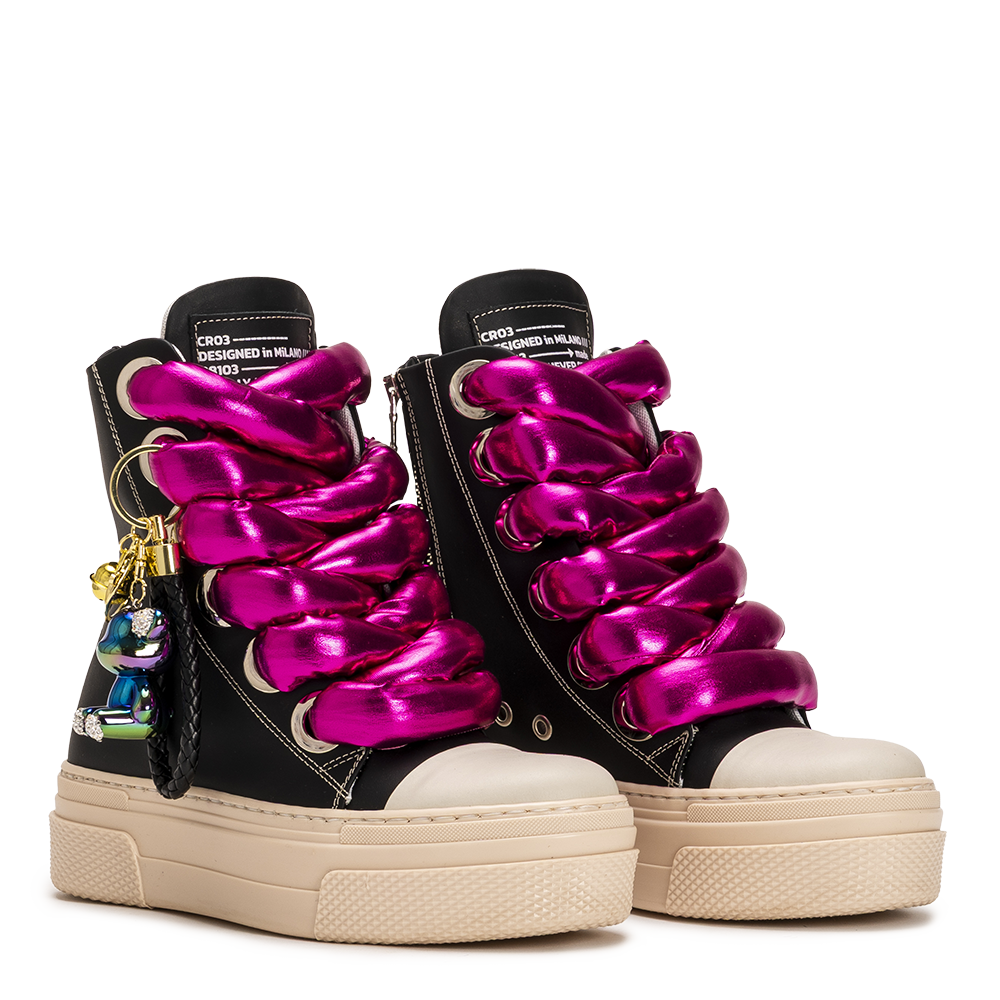 Bear Pop Set – Fuchsia Laces + Knotty Bag