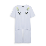 White Knotted Cat Stars T-Shirt